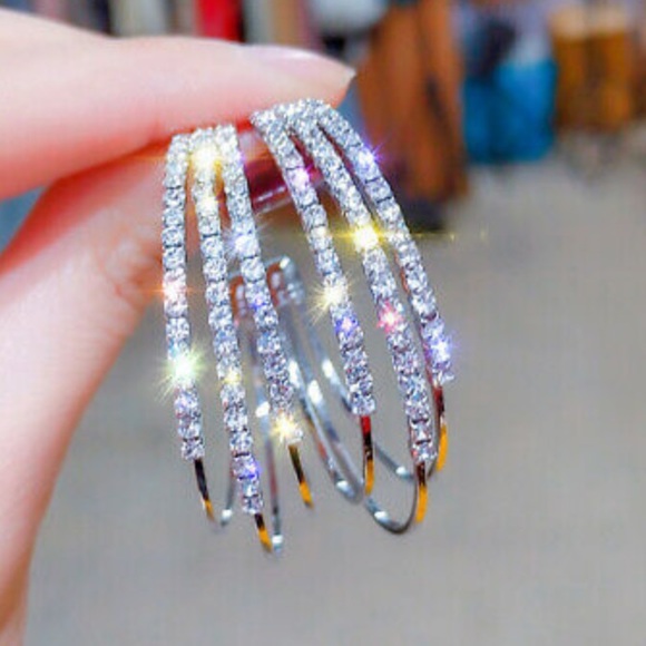 NEW Sterling Silver Hoop Earrings - Picture 3 of 4